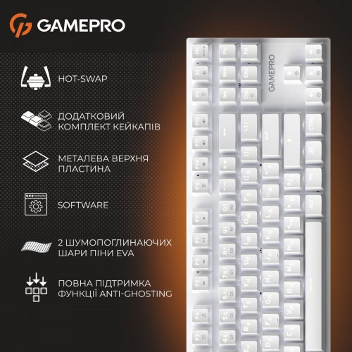 Клавиатура GamePro Genesis Joker MK124 Outemu Red Swithes White купить в Украине: Киев, Днепр, Харьков, Одесса  | Низкая цена, отзывы, характеристики от TELEMART фото