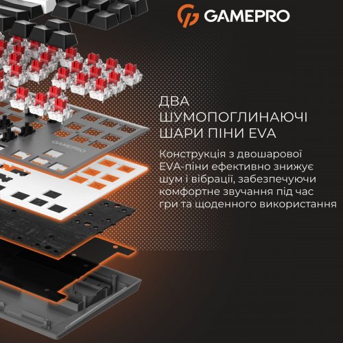 Клавиатура GamePro Genesis Joker Pro MK124 Pro Outemu Red Swithes Wireless Gray купить в Украине: Киев, Днепр, Харьков, Одесса  | Низкая цена, отзывы, характеристики от TELEMART фото