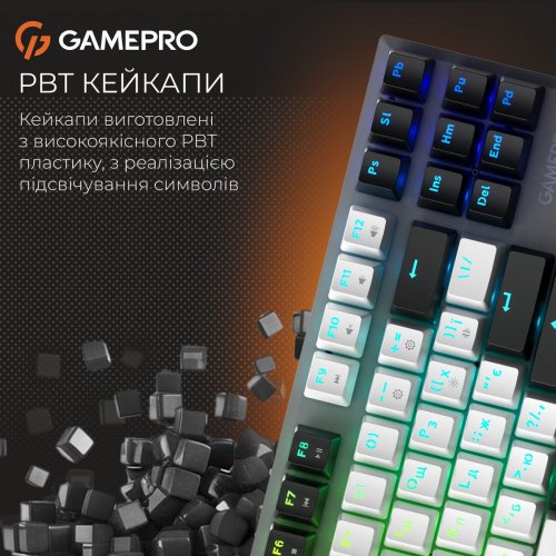 Клавиатура GamePro Genesis Joker Pro MK124 Pro Outemu Red Swithes Wireless Gray купить в Украине: Киев, Днепр, Харьков, Одесса  | Низкая цена, отзывы, характеристики от TELEMART фото