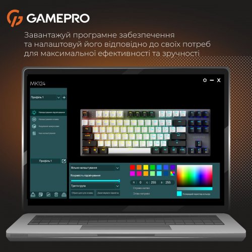 Клавиатура GamePro Genesis Joker Pro MK124 Pro Outemu Red Swithes Wireless Gray купить в Украине: Киев, Днепр, Харьков, Одесса  | Низкая цена, отзывы, характеристики от TELEMART фото