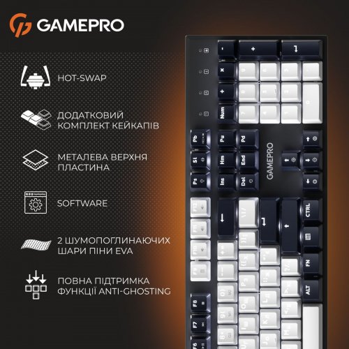 Клавиатура GamePro Genesis Metallic MK144 Outemu Red Swithes Black купить в Украине: Киев, Днепр, Харьков, Одесса  | Низкая цена, отзывы, характеристики от TELEMART фото