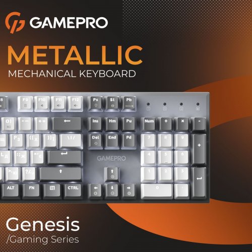 Клавиатура GamePro Genesis Metallic MK144 Outemu Red Swithes Gray купить в Украине: Киев, Днепр, Харьков, Одесса  | Низкая цена, отзывы, характеристики от TELEMART фото