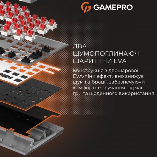 Клавиатура GamePro Genesis Metallic MK144 Outemu Red Swithes Gray купить в Украине: Киев, Днепр, Харьков, Одесса  | Низкая цена, отзывы, характеристики от TELEMART фото