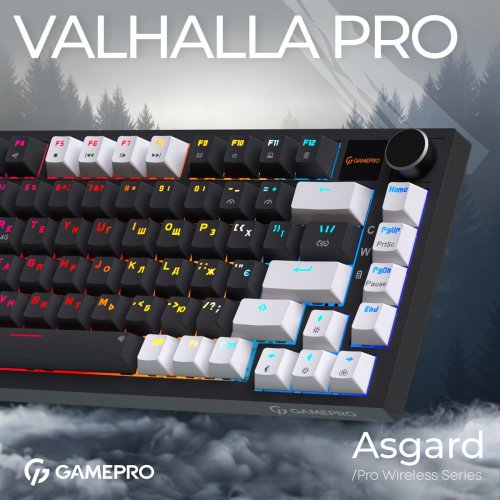 Клавиатура GamePro Asgard Valhalla Pro MK160 Pro Rainy Swithes Wireless with Display Black купить в Украине: Киев, Днепр, Харьков, Одесса  | Низкая цена, отзывы, характеристики от TELEMART фото