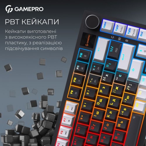 Клавиатура GamePro Asgard Valhalla Pro MK160 Pro Rainy Swithes Wireless with Display Black купить в Украине: Киев, Днепр, Харьков, Одесса  | Низкая цена, отзывы, характеристики от TELEMART фото