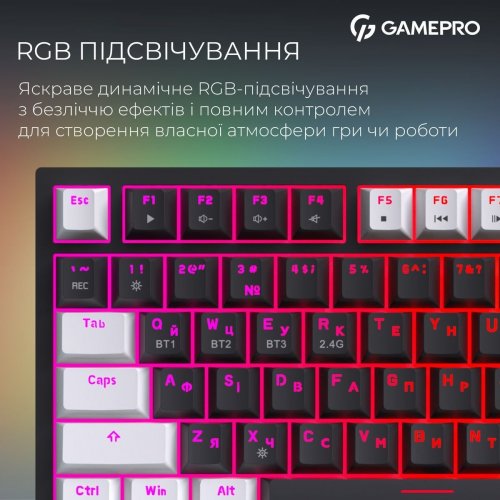 Клавиатура GamePro Asgard Valhalla Pro MK160 Pro Rainy Swithes Wireless with Display Black купить в Украине: Киев, Днепр, Харьков, Одесса  | Низкая цена, отзывы, характеристики от TELEMART фото