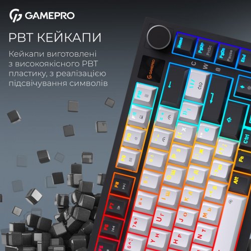 Клавиатура GamePro Asgard Valhalla Pro MK160 Pro Rainy Swithes Wireless with Display White купить в Украине: Киев, Днепр, Харьков, Одесса  | Низкая цена, отзывы, характеристики от TELEMART фото