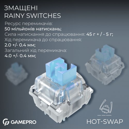 Клавиатура GamePro Asgard Valhalla Pro MK160 Pro Rainy Swithes Wireless with Display White купить в Украине: Киев, Днепр, Харьков, Одесса  | Низкая цена, отзывы, характеристики от TELEMART фото