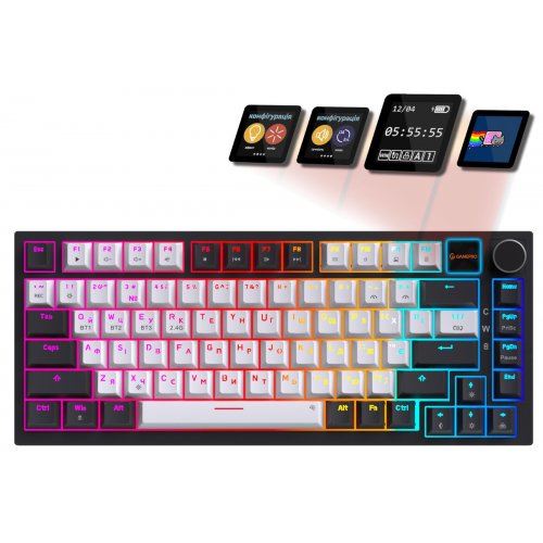 Клавиатура GamePro Asgard Valhalla Pro MK160 Pro Rainy Swithes Wireless with Display White купить в Украине: Киев, Днепр, Харьков, Одесса  | Низкая цена, отзывы, характеристики от TELEMART фото