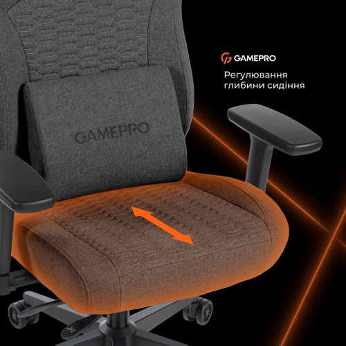 Игровое кресло GamePro GC760 Fabric Dark Grey купить в Украине: Киев, Днепр, Харьков, Одесса  | Низкая цена, отзывы, характеристики от TELEMART фото
