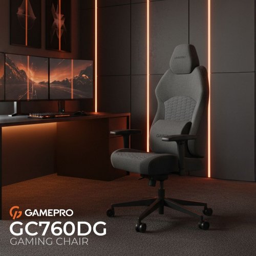 Игровое кресло GamePro GC760 Fabric Dark Grey купить в Украине: Киев, Днепр, Харьков, Одесса  | Низкая цена, отзывы, характеристики от TELEMART фото