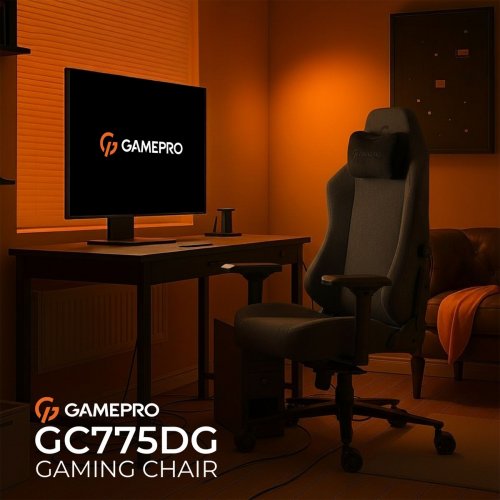 Ігрове крісло GamePro GC775 Fabric Dark Grey купити в Україні: Київ, Львів, Хмельницький, Тернопіль, Івано-Франківськ | Низька ціна, відгуки, характеристики від TELEMART фото