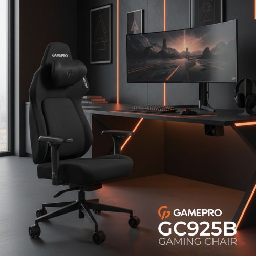 Ігрове крісло GamePro GC925 Fabric Black купити в Україні: Київ, Львів, Хмельницький, Тернопіль, Івано-Франківськ | Низька ціна, відгуки, характеристики від TELEMART фото