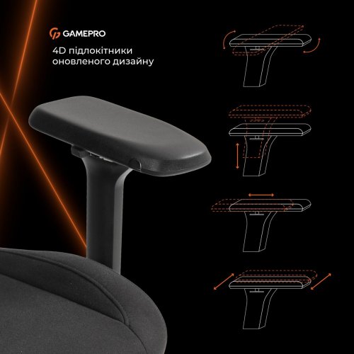Ігрове крісло GamePro GC925 Fabric Black купити в Україні: Київ, Львів, Хмельницький, Тернопіль, Івано-Франківськ | Низька ціна, відгуки, характеристики від TELEMART фото