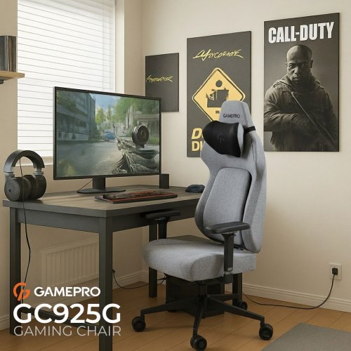 Игровое кресло GamePro GC925 Fabric Grey купить в Украине: Киев, Днепр, Харьков, Одесса  | Низкая цена, отзывы, характеристики от TELEMART фото