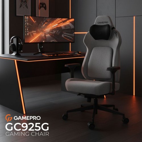 Игровое кресло GamePro GC925 Fabric Grey купить в Украине: Киев, Днепр, Харьков, Одесса  | Низкая цена, отзывы, характеристики от TELEMART фото