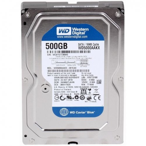 Жесткий диск Western Digital Blue 500GB 16MB 3.5" (WD5000AAKS) (Восстановлено продавцом, 829251) купить в Украине: Киев, Днепр, Харьков, Одесса  | Проверка совместимости, низкая цена, отзывы, характеристики от TELEMART фото