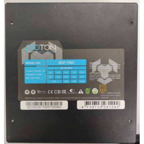 Блок живлення CHIEFTEC Proton 750W (BDF-750C) (Відновлено продавцем, 829512) купити в Україні: Київ, Львів, Хмельницький, Тернопіль, Івано-Франківськ | Перевірка сумісності, низька ціна, відгуки, характеристики від TELEMART фото