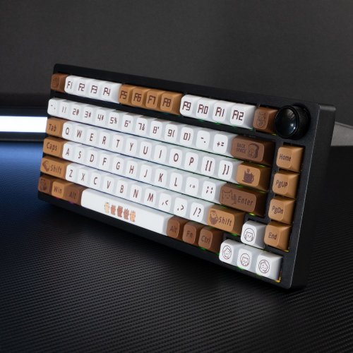 Клавиатура кастомная TYPEVIBE 82 Key Silent (AS-ALBLK82-GZDS-CCXDA-M) Cat Coffee Black купить в Украине: Киев, Днепр, Харьков, Одесса  | Низкая цена, отзывы, характеристики от TELEMART фото