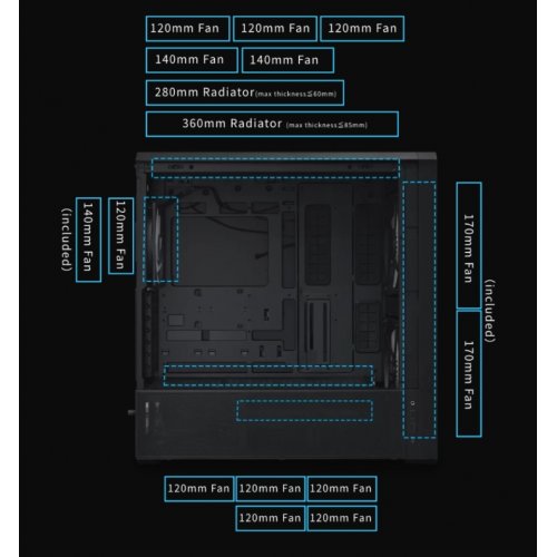 Корпус Lian Li LANCOOL 217 INF Tempered Glass без БП (G99.LAN217INFX.00) Black купить в Украине: Киев, Днепр, Харьков, Одесса  | Проверка совместимости, низкая цена, отзывы, характеристики от TELEMART фото