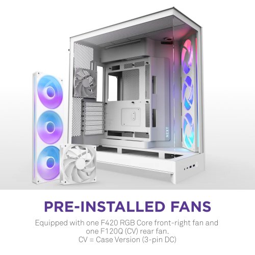 Корпус NZXT H9 Flow RGB Tempered Glass без БП (CM-H92FW-R1) White купить в Украине: Киев, Днепр, Харьков, Одесса  | Проверка совместимости, низкая цена, отзывы, характеристики от TELEMART фото