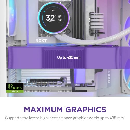 Корпус NZXT H9 Flow RGB+ Tempered Glass без БП (CM-H92FW-P1) White купить в Украине: Киев, Днепр, Харьков, Одесса  | Проверка совместимости, низкая цена, отзывы, характеристики от TELEMART фото