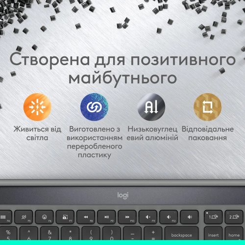 Клавиатура Logitech Signature Slim Solar+ Wireless (920-013764) Graphite купить в Украине: Киев, Днепр, Харьков, Одесса  | Низкая цена, отзывы, характеристики от TELEMART фото