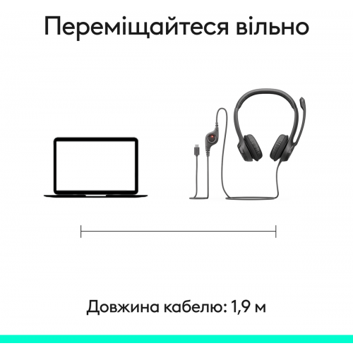 Навушники Logitech H390 USB-C (981-001576) Midnight Black купити в Україні: Київ, Львів, Хмельницький, Тернопіль, Івано-Франківськ | Низька ціна, відгуки, характеристики від TELEMART фото