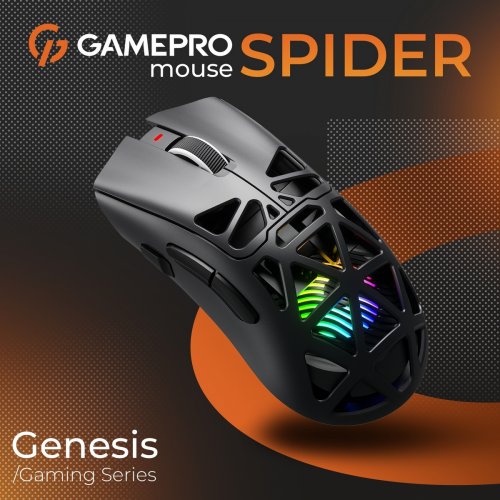 Миша GamePro Genesis Spider GM870 Wireless Black купити в Україні: Київ, Львів, Хмельницький, Тернопіль, Івано-Франківськ | Низька ціна, відгуки, характеристики від TELEMART фото
