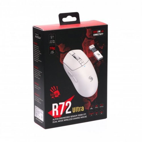 Уценка мышка A4Tech Bloody R72 Ultra White (Отремонтировано производителем, 830041) купить в Украине: Киев, Днепр, Харьков, Одесса  | Низкая цена, отзывы, характеристики от TELEMART фото