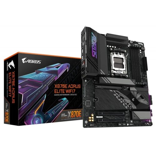 Материнская плата Gigabyte X870E AORUS ELITE WIFI7 (sAM5, AMD X870E) (Восстановлено продавцом, 830114) купить в Украине: Киев, Днепр, Харьков, Одесса  | Проверка совместимости, низкая цена, отзывы, характеристики от TELEMART фото
