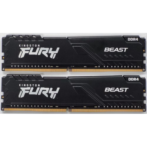 Озу Kingston DDR4 32GB (2x16GB) 3200Mhz FURY Beast Black (KF432C16BB1K2/32) (Восстановлено продавцом, 830119) купить в Украине: Киев, Днепр, Харьков, Одесса  | Проверка совместимости, низкая цена, отзывы, характеристики от TELEMART фото