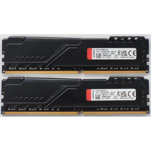 Озу Kingston DDR4 32GB (2x16GB) 3200Mhz FURY Beast Black (KF432C16BB1K2/32) (Восстановлено продавцом, 830119) купить в Украине: Киев, Днепр, Харьков, Одесса  | Проверка совместимости, низкая цена, отзывы, характеристики от TELEMART фото