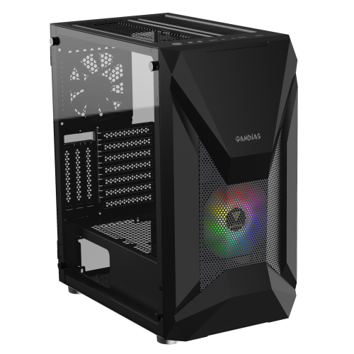 Корпус Gamdias ATHENA E1 Elite Tempered glass без БЖ (4712960135987) Black (Відновлено продавцем, 830121) купити в Україні: Київ, Львів, Хмельницький, Тернопіль, Івано-Франківськ | Перевірка сумісності, низька ціна, відгуки, характеристики від TELEMART фото