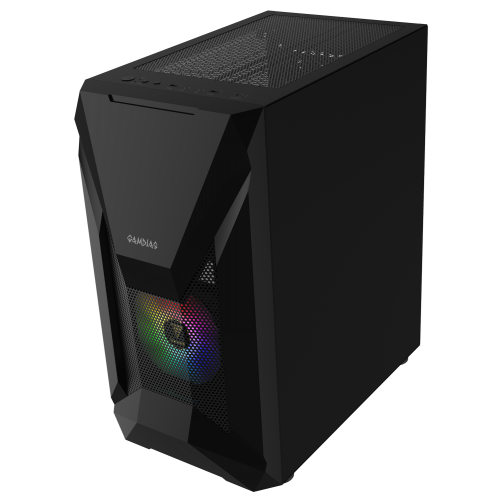 Корпус Gamdias ATHENA E1 Elite Tempered glass без БЖ (4712960135987) Black (Відновлено продавцем, 830121) купити в Україні: Київ, Львів, Хмельницький, Тернопіль, Івано-Франківськ | Перевірка сумісності, низька ціна, відгуки, характеристики від TELEMART фото