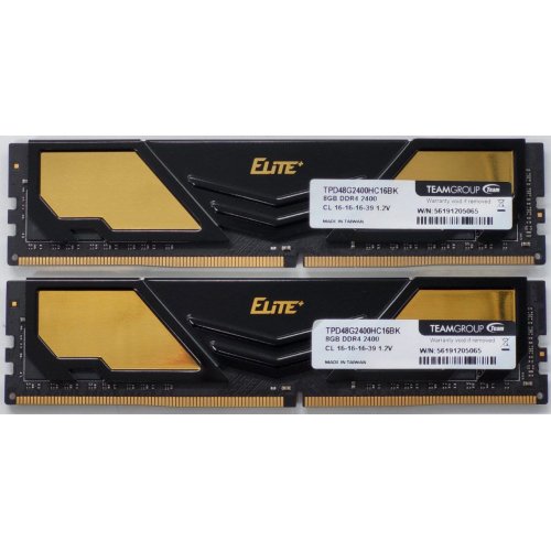 Озп Team DDR4 16Gb (2x8GB) 2400Mhz Elite Plus Black (TPD416G2400HC16DC01) (Відновлено продавцем, 830290) купити в Україні: Київ, Львів, Хмельницький, Тернопіль, Івано-Франківськ | Перевірка сумісності, низька ціна, відгуки, характеристики від TELEMART фото
