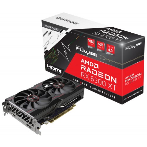 Відеокарта Sapphire Radeon RX 6500 XT PULSE 4096MB (11314-01-20G) (Відновлено продавцем, 830345) купити в Україні: Київ, Львів, Хмельницький, Тернопіль, Івано-Франківськ | Перевірка сумісності, низька ціна, відгуки, характеристики від TELEMART фото