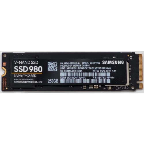 Ssd-диск Samsung 980 V-NAND MLC 250GB M.2 (2280 PCI-E) NVMe 1.4 (MZ-V8V250BW) (Восстановлено продавцом, 830474) купить в Украине: Киев, Днепр, Харьков, Одесса  | Проверка совместимости, низкая цена, отзывы, характеристики от TELEMART фото