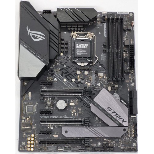 Материнська плата Asus ROG STRIX Z390-F GAMING (s1151-v2, Intel Z390) (Відновлено продавцем, 830490) купити в Україні: Київ, Львів, Хмельницький, Тернопіль, Івано-Франківськ | Перевірка сумісності, низька ціна, відгуки, характеристики від TELEMART фото
