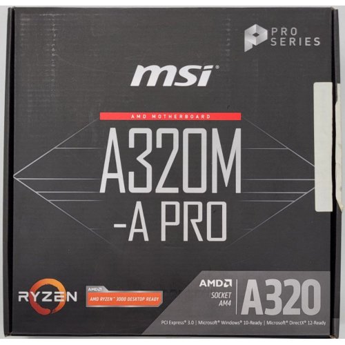 Материнська плата MSI A320M-A PRO (sAM4, AMD A320) (Відновлено продавцем, 830500) купити в Україні: Київ, Львів, Хмельницький, Тернопіль, Івано-Франківськ | Перевірка сумісності, низька ціна, відгуки, характеристики від TELEMART фото