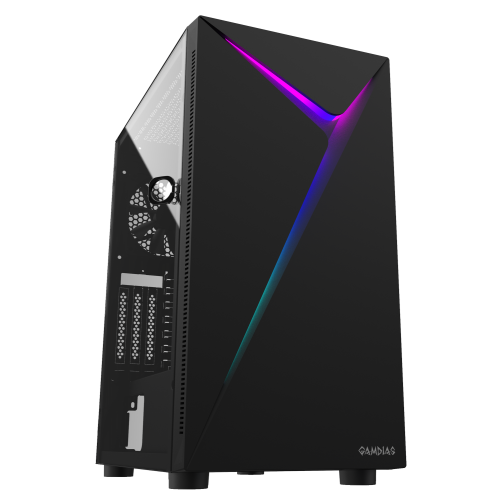 Корпус Gamdias ARGUS E4 Elite Tempered glass без БЖ (4712960135994) Black (Відновлено продавцем, 830510) купити в Україні: Київ, Львів, Хмельницький, Тернопіль, Івано-Франківськ | Перевірка сумісності, низька ціна, відгуки, характеристики від TELEMART фото