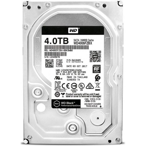 Фото Жорсткий диск Western Digital Black 4TB 256MB 7200RPM 3.5'' (WD4005FZBX)
