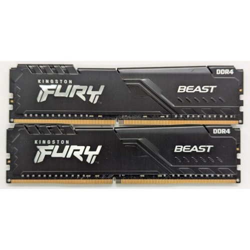 Озу Kingston DDR4 32GB (2x16GB) 3200Mhz FURY Beast Black (KF432C16BB1K2/32) (Восстановлено продавцом, 830744) купить в Украине: Киев, Днепр, Харьков, Одесса  | Проверка совместимости, низкая цена, отзывы, характеристики от TELEMART фото