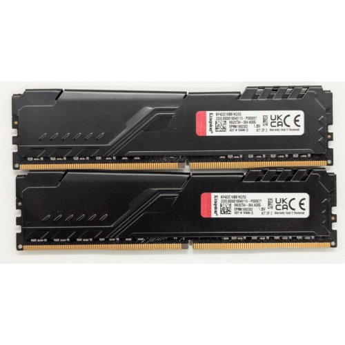 Озу Kingston DDR4 32GB (2x16GB) 3200Mhz FURY Beast Black (KF432C16BB1K2/32) (Восстановлено продавцом, 830744) купить в Украине: Киев, Днепр, Харьков, Одесса  | Проверка совместимости, низкая цена, отзывы, характеристики от TELEMART фото