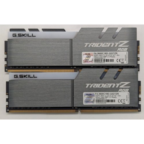 Озп G.Skill DDR4 32GB (2x16GB) 3600Mhz Trident Z RGB (F4-3600C18D-32GTZR) (Відновлено продавцем, 830854) купити в Україні: Київ, Львів, Хмельницький, Тернопіль, Івано-Франківськ | Перевірка сумісності, низька ціна, відгуки, характеристики від TELEMART фото