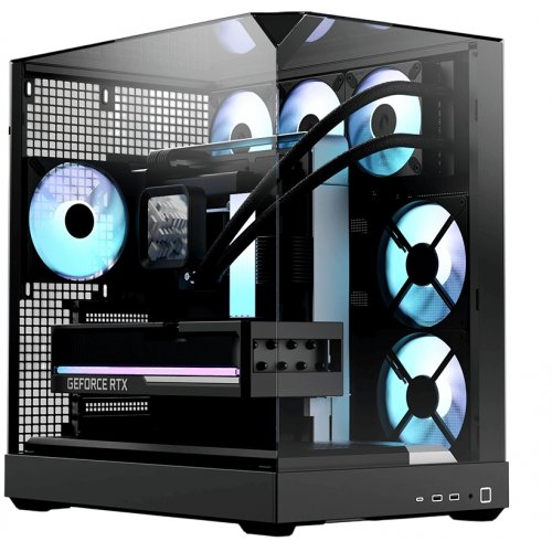 Корпус APNX V2 Tempered Glass без БЖ (APCM-VI02143.11) Black купити в Україні: Київ, Львів, Хмельницький, Тернопіль, Івано-Франківськ | Перевірка сумісності, низька ціна, відгуки, характеристики від TELEMART фото