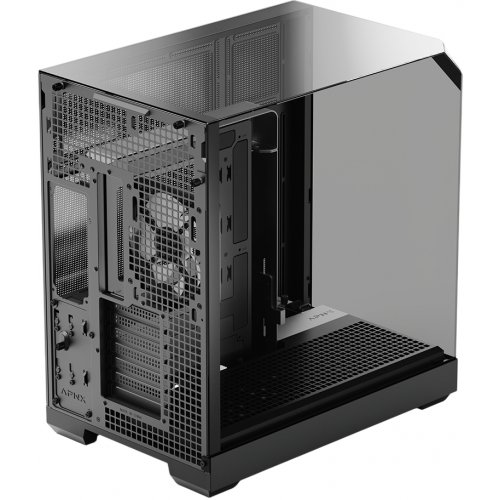 Корпус APNX V2 Tempered Glass без БЖ (APCM-VI02143.11) Black купити в Україні: Київ, Львів, Хмельницький, Тернопіль, Івано-Франківськ | Перевірка сумісності, низька ціна, відгуки, характеристики від TELEMART фото
