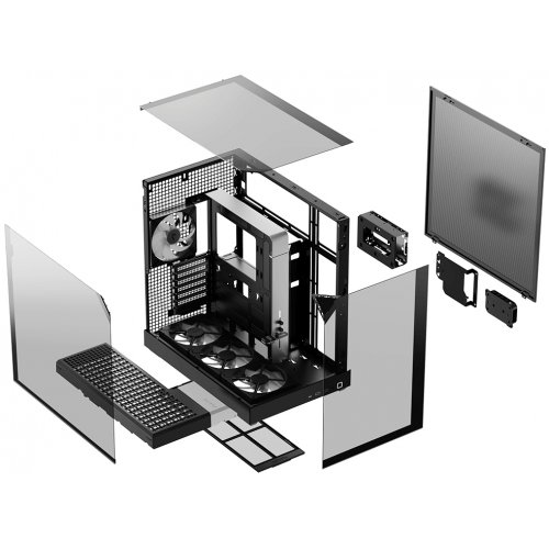 Корпус APNX V2 Tempered Glass без БЖ (APCM-VI02143.11) Black купити в Україні: Київ, Львів, Хмельницький, Тернопіль, Івано-Франківськ | Перевірка сумісності, низька ціна, відгуки, характеристики від TELEMART фото