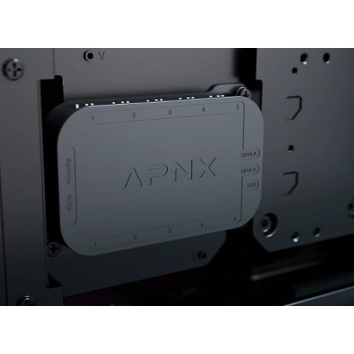 Корпус APNX V2 Tempered Glass без БЖ (APCM-VI02143.11) Black купити в Україні: Київ, Львів, Хмельницький, Тернопіль, Івано-Франківськ | Перевірка сумісності, низька ціна, відгуки, характеристики від TELEMART фото