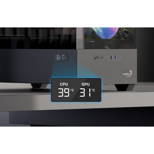 Корпус Aerocool P300D Digi-G-V1 Tempered Glass без БП (ACCS-PN05033.11) Black купить в Украине: Киев, Днепр, Харьков, Одесса  | Проверка совместимости, низкая цена, отзывы, характеристики от TELEMART фото